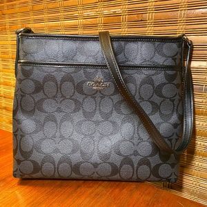 Coach Black File Crossbody in Signature Canvas F29210